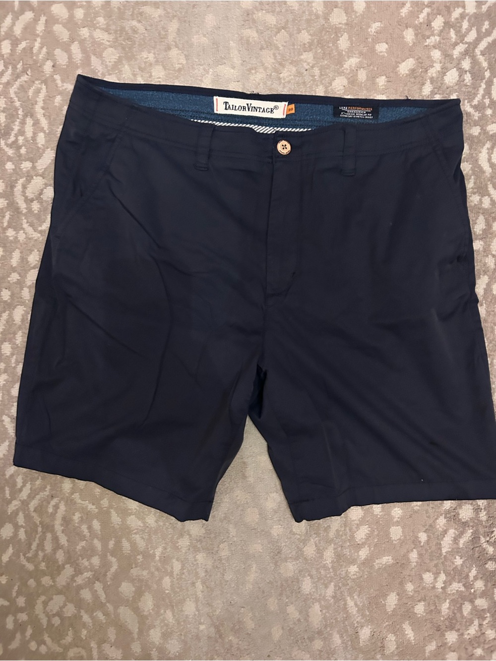 Tailor Vintage Men's Navy Flat-Front Shorts